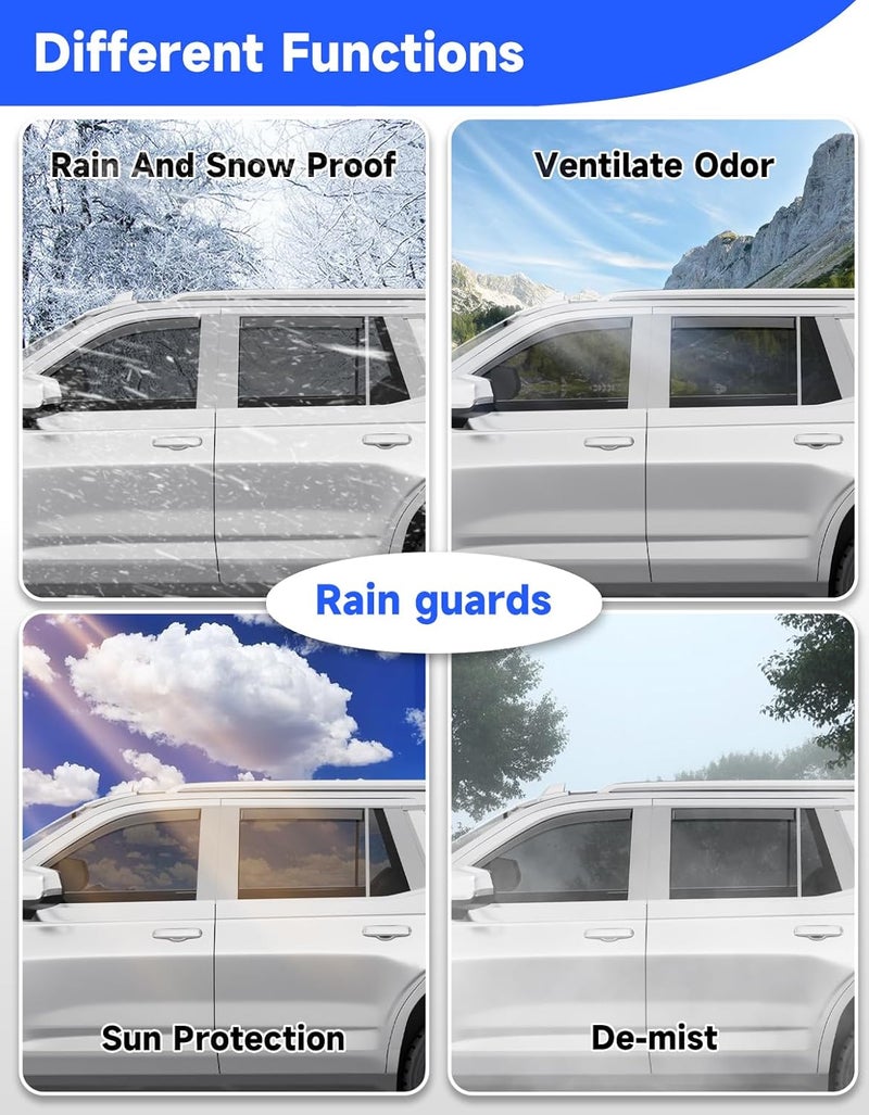 Breejoy in-Channel Rain Guards Fit for Chevy Tahoe/Cadillac Escalade/GMC Yukon 2021-2026, Window Rain Guards Visors Vent Visors Window Deflector Vent Shades Car Accessories - Image 4
